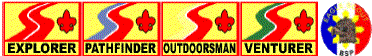 Explorer Scout, Pathfinder Scout, Outdoorsman Scout, Venturer Scout, Eagle Scout