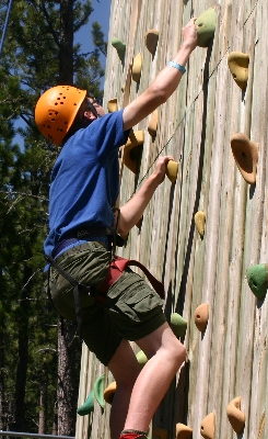 Climbing wall at summer camp Climbing wall at summer camp