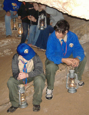 Caving by Lantern Light in South Dakota Caving by Lantern Light in South Dakota