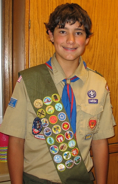 Scout merit badge sash
